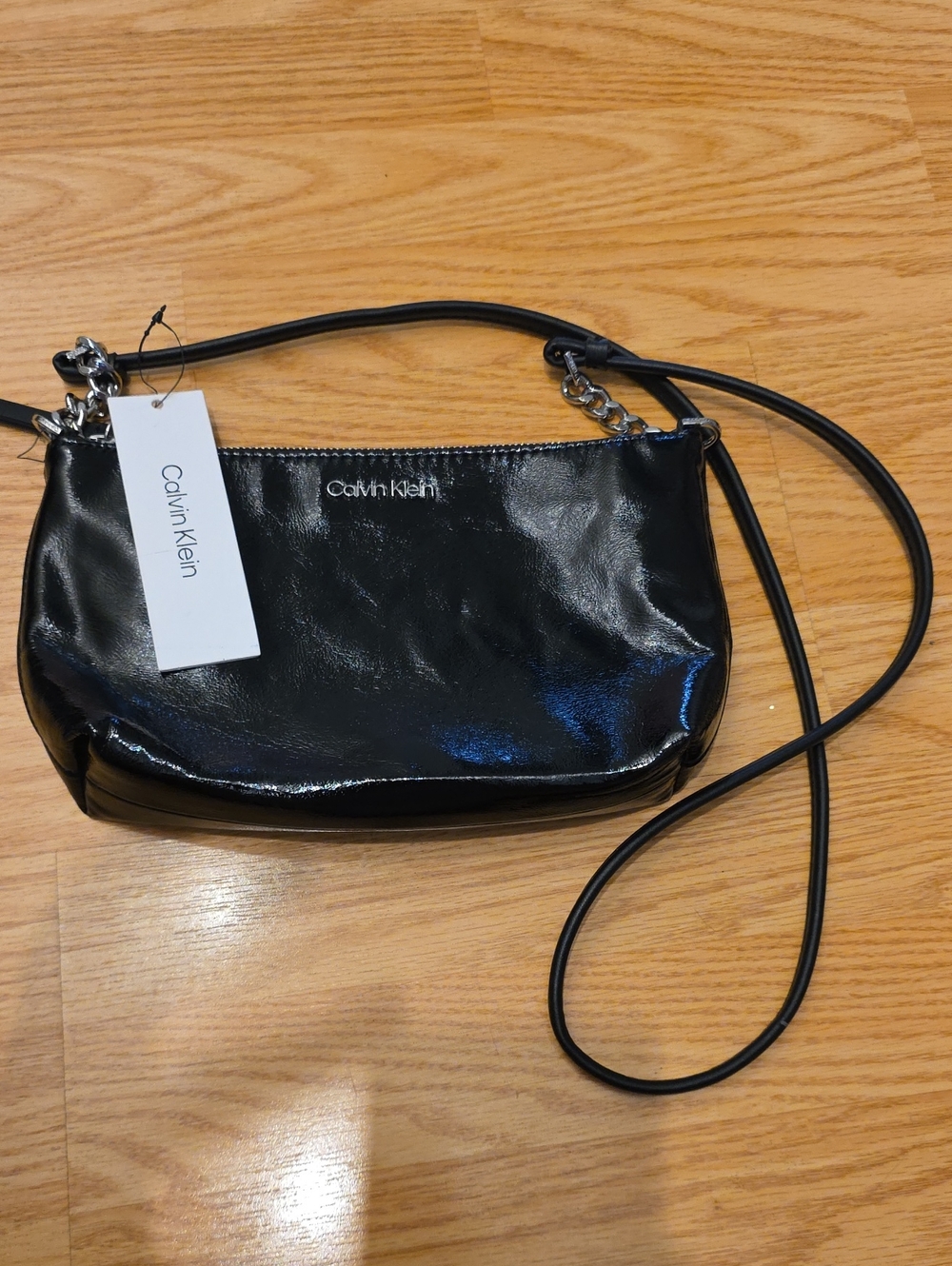 Calvin Klein Black Patent Crossbody Bag